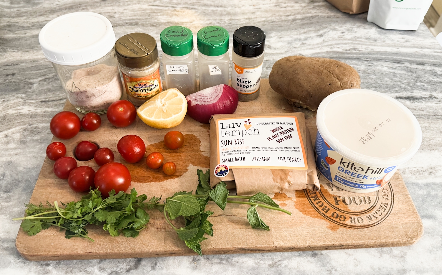 chickpea-tempeh-chaat-ingredients chickpea tempeh chaat ingredients.